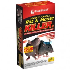 Pestshield Advanced Formula Rat & Mouse Killer 4 x 20g Refill Sachets